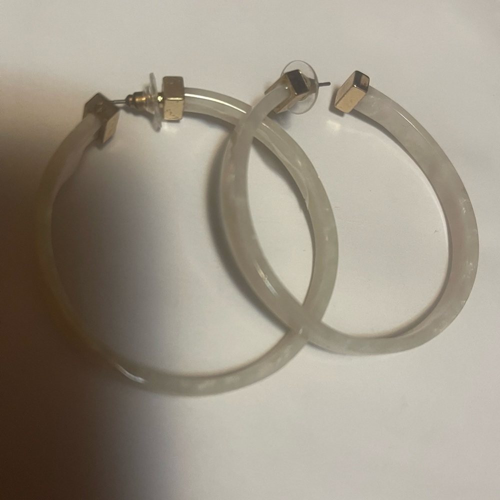 White and gold hoops